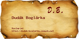 Dudák Boglárka névjegykártya